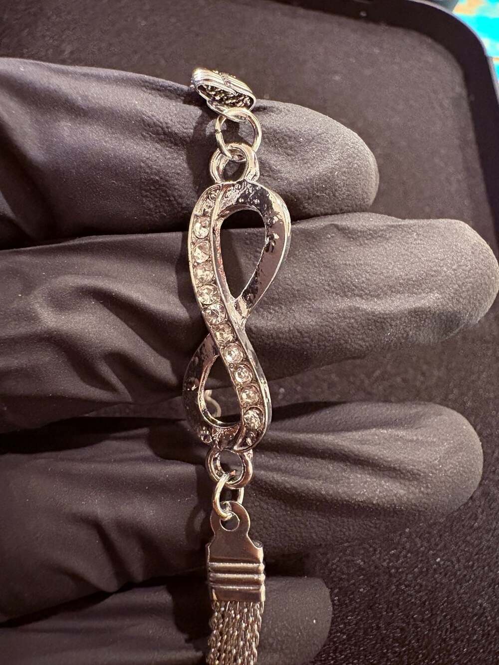 Rhinestone Infinity Bracelet - Picture 4 of 4